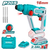 Акумулаторен Перфоратор TOTAL SDS+, 20 V, 1 x 2.0 Ah