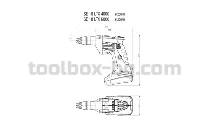 Акумулаторен Винтоверт за Гипскартон 6000об/мин METABO SE 18 LTX 6000 2х2.0 Ah