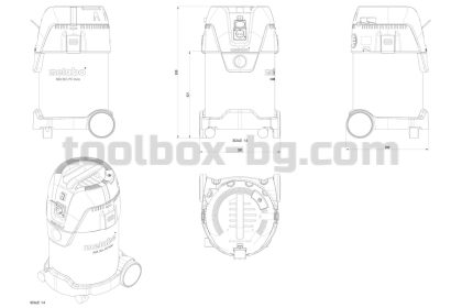 Електрическа Прахосмукачка 1250W METABO ASA 30 L PC Inox