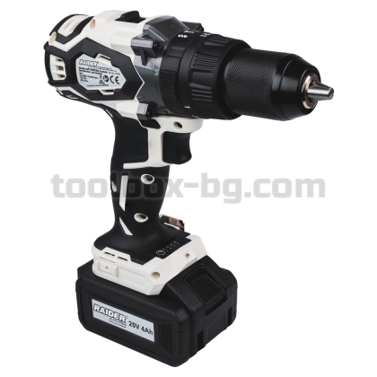 Удърна Безчеткова Бормашина Raider Industrial 20V 2-ск. 4Ah 155Nm куфар RDI-CDB03W