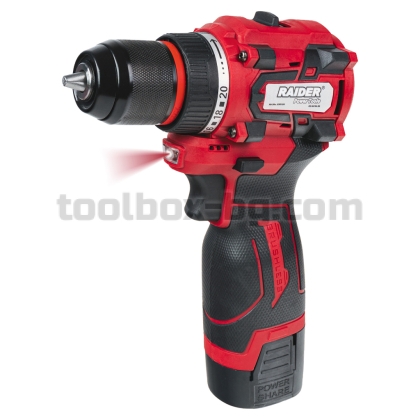Бормашина Безчеткова Raider Power Tools. 16V 2ск. мет. патр. 2x1,5Ah куфар RD-BCDL39