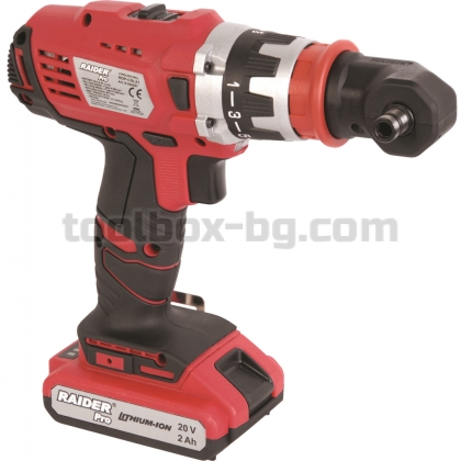 Бормашина Акумулаторна Raider Pro. 20V 2-ск. 2x2Ah 58Nm RDP-CDL21