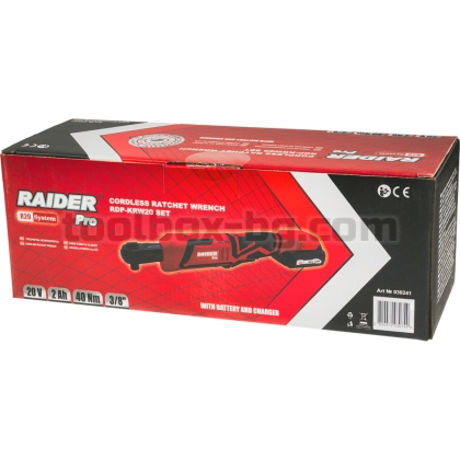 Акумулаторна Тресчотка Raider Pro 3/8" 40Nm LED 2Ah RDP-KRW20
