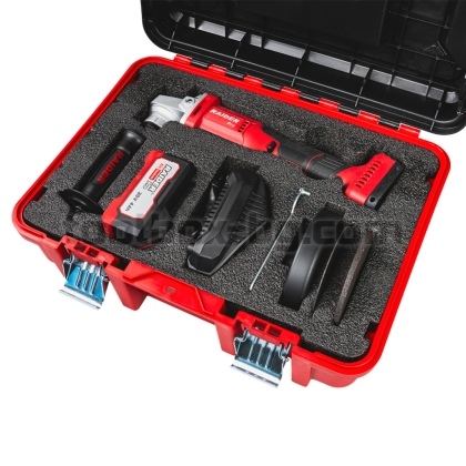 Акумулаторен Ъглошлайф Безчетков Raider Pro R20 Ø125mm 4Ah 2 диска Case RDP-YAG20
