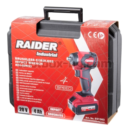 Акумулаторен Гайковерт Безчетков 20V 4-ск.4Ah 280Nm 3/8“ и 1/2"куфар RDI-IBW03