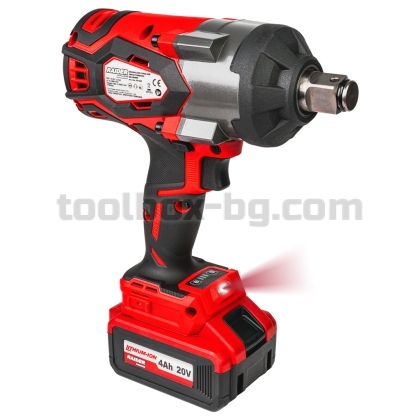 Акумулаторен Гайковерт Безчетков Raider Industrial. 20V 3-ск.4Ah 1700Nm 3/4" LED куфар RDI-IBW06