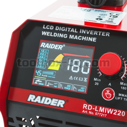 Инверторен Електрожен Raider Power Tools 180A LCD RD-LMIW220