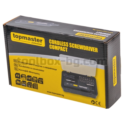 Акумулаторна Отвертка с Накрайници Top Master Pro COMPACT TMP