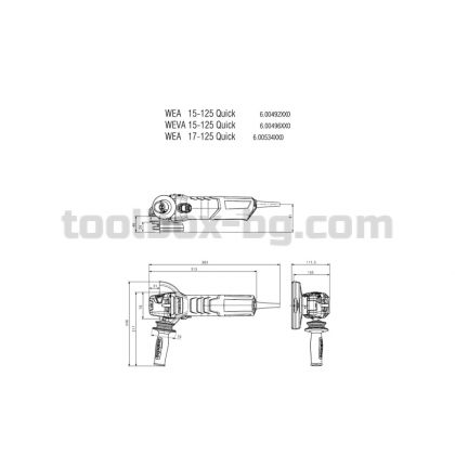 Малък Ъглошлайф 125mm 1700W рег. обороти METABO WEV 17-125 QUICK