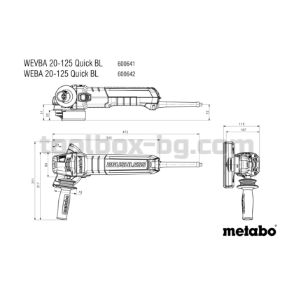 Малък Ъглошлайф WEBA 20-125 Quick BL (220-240 V)