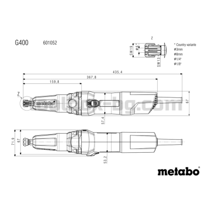 Прав Шлайф ø6mm 380W 30000min-1 G 400