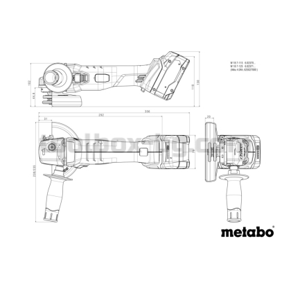 Акумулаторен Ъглошлаиф 125mm METABO W 18 7-125 SOLO Без Батерия и Зарядно