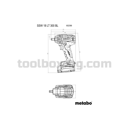 Акумулаторен Гайковерт Ударен Metabo SSW 18 LT 300 BL Без Батерия и Зарядно