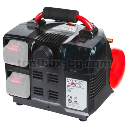 Компресор Raider Pro R20 40V 6L 98L/min 9bar аксесо. Solo RDP-J6AC20 Без Батерия и Зарядно