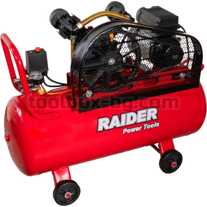 Компресор Raider Power Tools 100L 1.5kW 170L/min 2цил. ремък RD-AC17