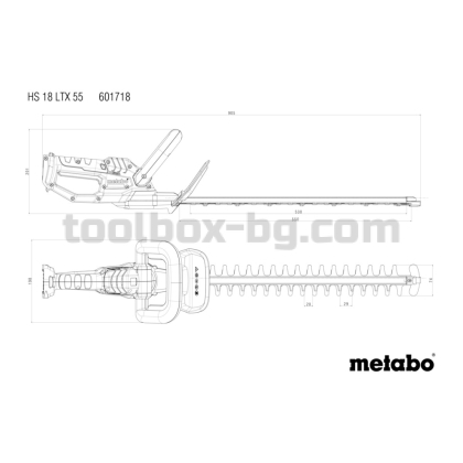 Акумулаторен Храсторез 18V 55cm METABO HS 18 LTX 55 Solo Без Батерия и Зарядно