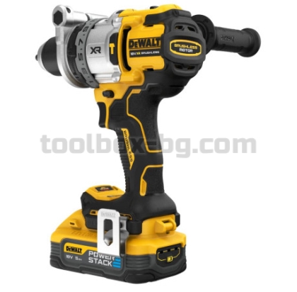 Акумулаторен Ударен Винтоверт Dewalt DCD1007H2T, 18 V, 169 Nm, с 2 Батерии POWERSTACK 5 Ah, Зарядно Устройство и Куфар
