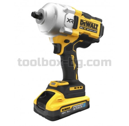 Акумулаторен Гайковерт Dewalt DCF961H2T, 18 V, 2372 Nm, 1/2" с 2 Батерии POWERSTACK, Зарядно и Куфар