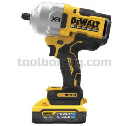 Акумулаторен Гайковерт Dewalt DCF961H2T, 18 V, 2372 Nm, 1/2" с 2 Батерии POWERSTACK, Зарядно и Куфар