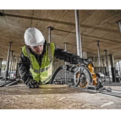 Акумулаторен Ръчен Циркуляр Dewalt DCS579X2, 190 мм, 54 V, с 2 Батерии XR FLEXVOLT, Зарядно Устройство и Куфар + Релса за Циркуляр на Dewalt DWS5022 1.5 м