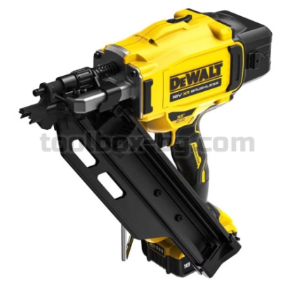 Акумулаторен Пистолет за Пирони Dewalt DCN930P2, 18 V, 50-90 мм, 33°, с 2 x Батерии 5.0 Ah, Зарядно Устройство и Куфар