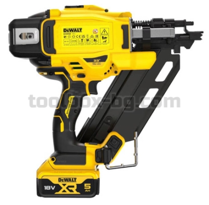 Акумулаторен Пистолет за Пирони Dewalt DCN930P2, 18 V, 50-90 мм, 33°, с 2 x Батерии 5.0 Ah, Зарядно Устройство и Куфар