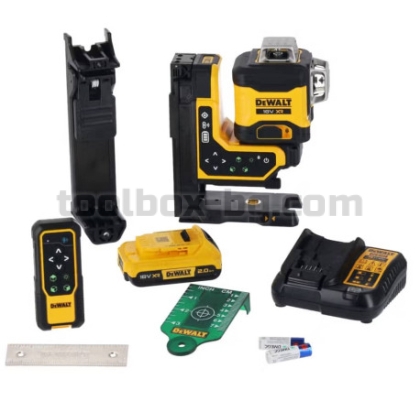 Лазерен Нивелир Dewalt DCLE34035D1, 18 V, XR®, 3 x 360°, Зелен, с Дистанционно и Аксесоари + Куфар