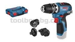 Акумулаторен винтоверт Bosch GSR 12V-35 FC без батерия/зарядно с 4 приставки в Куфар L-Boxx