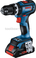 Акумулаторна ударна бормашина/винтоверт Bosch GSB 18V-90 C, 2x 4.0Ah ProCore батерии и зарядно устройство в Куфар L-BOXX