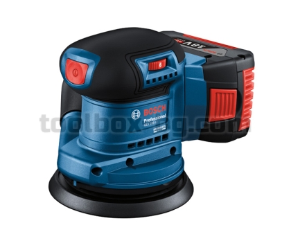 Акумулаторна орбитална шлайфмашина Bosch GEX 185-LI, 1 x батерия GBA 18V 4.0Ah в куфар за носене