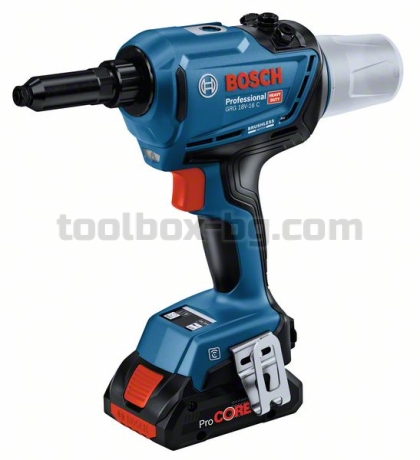 Акумулаторен нитовател Bosch GRG 18V-16 C с 2x ProCore 4.0 Ah Батерии и зарядно устройство в Куфар L-BOXX