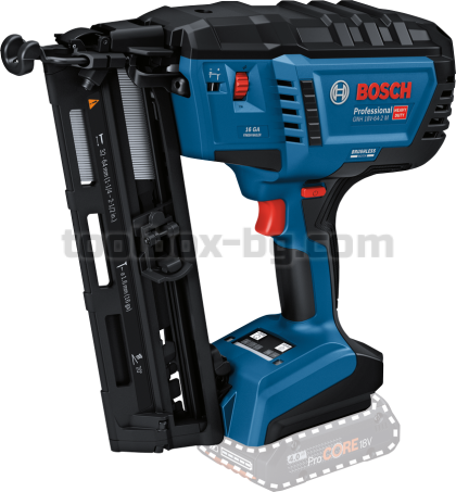 Акумулаторен пистолет за пирони за дърво Bosch GNH 18V-64-2 M Без батерия и зарядно устройство в Куфар L-BOXX 238