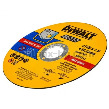 Режещ диск FASTcut за метал 125x1x22.2 комплект от 100 броя DeWALT DT20540