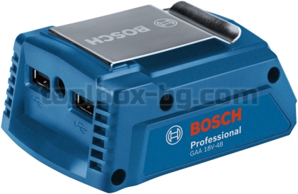 USB адаптер Bosch GAA 18V-48 без батерия и зарядно устройство в картонена кутия