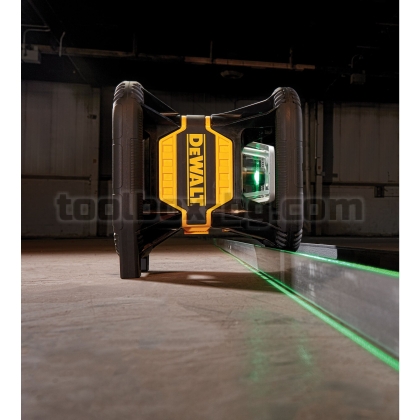 Ротационен лазер Dewalt DCE080D1GS-QW зелен, 18V 1x 2.0 Ah + зарядно и аксесоари