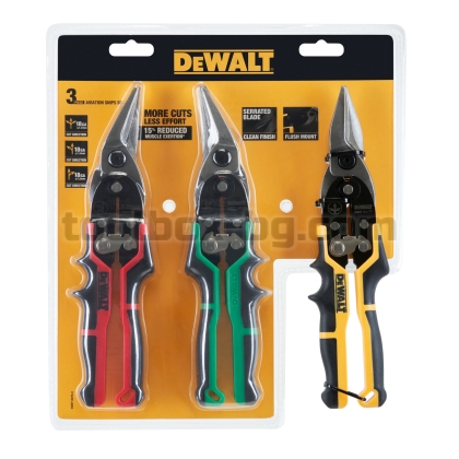 Комплект ножици за ламарина DEWALT ERGO, 3 броя