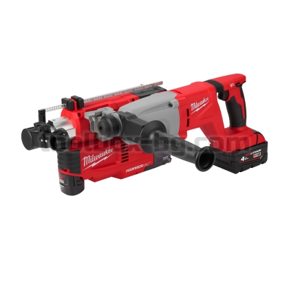 Milwaukee M18™ SDS-plus 26 мм с D-образна Дръжка 2x M18 B4 Батерии, Зарядно устройство M12-18 C и HD Куфар