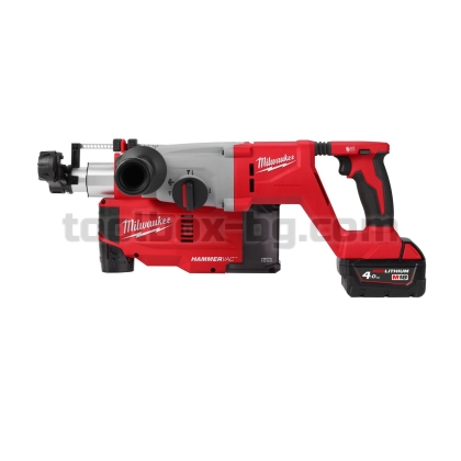Milwaukee M18™ SDS-plus 26 мм с D-образна Дръжка 2x M18 B4 Батерии, Зарядно устройство M12-18 C и HD Куфар