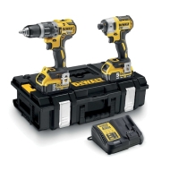 Комплект Акумулаторни Машини Dewalt DCK266P2 18 V, 2 Батерии х 5 Ач, Зарядно Устройство, Куфар DS150 Tough System
