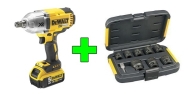Акумулаторен Гайковерт Dewalt DCF899P2 18 V, 2 Батерии х 5 Ач, Куфар, 1/2" + DT7507 - 9 Части за Ударен Гайковерт на DEWALT