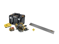 Акумулаторен Ръчен Циркуляр Dewalt DCS579X2, 190 мм, 54 V, с 2 Батерии XR FLEXVOLT, Зарядно Устройство и Куфар + Релса за Циркуляр на Dewalt DWS5022 1.5 м