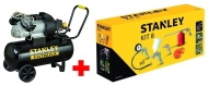 Компресор STANLEY 50 л с Две Глави + 9045671 Stanley 8 части за компресор