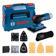Акумулаторна орбитална шлайфмашина Bosch GSS 12V-13 с 3 плочи и аксесоари в  Куфар L-BOXX Без батерия и зарядно У-во.