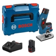 Акумулаторна фреза за ръбове Bosch GKF 12V-8 с 2x 3.0 Ah 12V батерии + зарядно устройство в Куфар L-Boxx 
