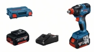 Акумулаторен ударен гайковерт Bosch GDX 18V-200 + 2 батери х 2Ah + зарядно устройство в куфар L-BOXX