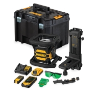 Ротационен лазер Dewalt DCE080D1GS-QW зелен, 18V 1x 2.0 Ah + зарядно и аксесоари