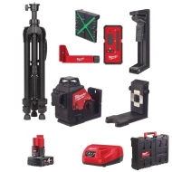 Milwaukee M123PLKIT-401P Комплект лазерен нивелир M12 със зелен 360° обхват